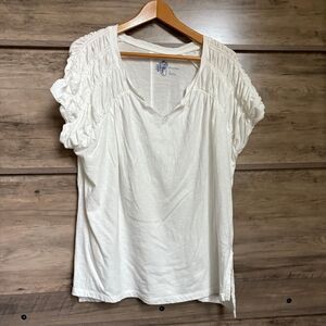 Pilcro White Textured Sleeve Top Blouse Women's XL preworn excellent condition